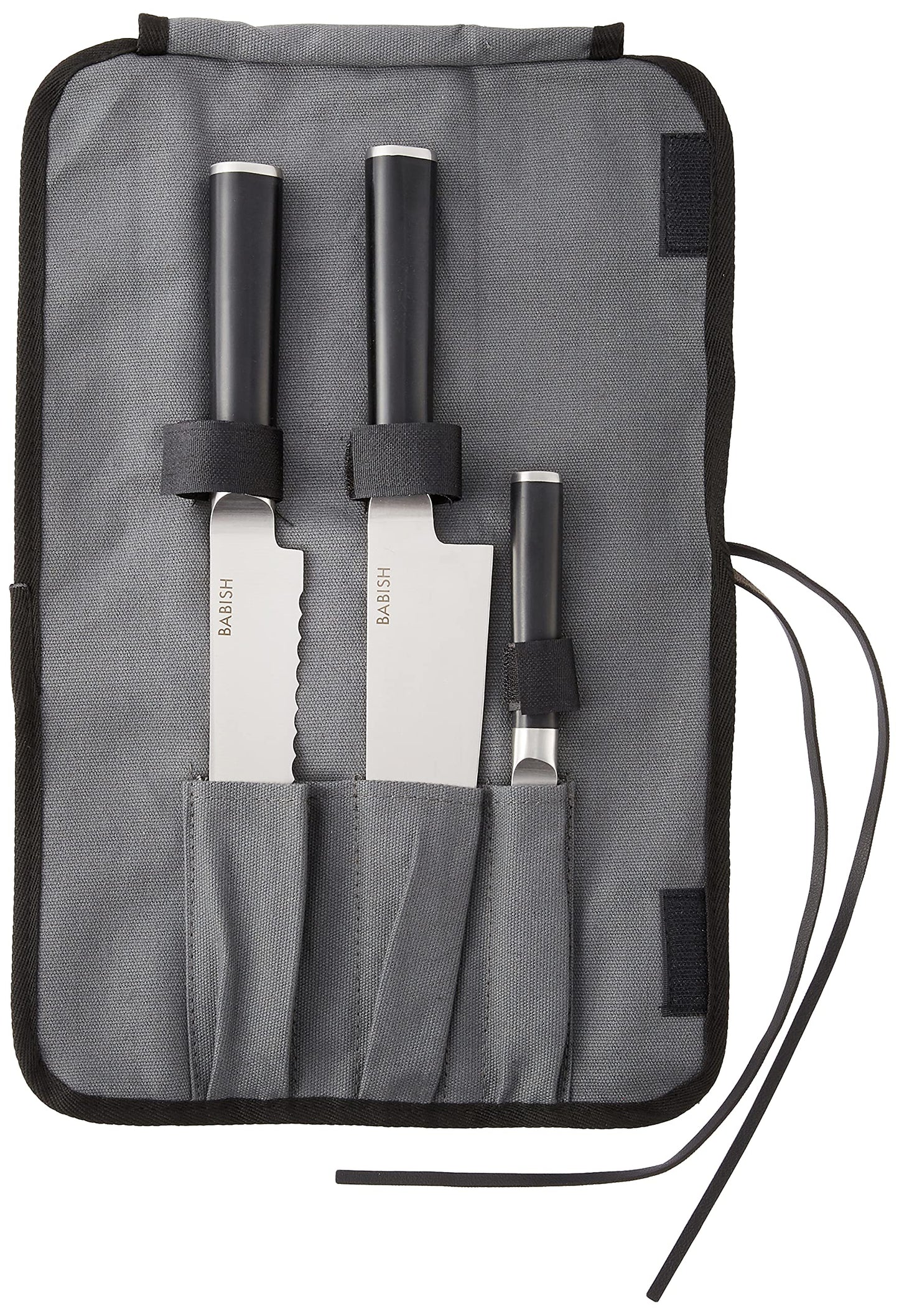 Babish German High-Carbon Steel Cutlery & Pairing Knives w/Kitchen Knives Roll