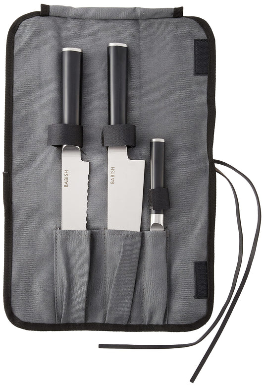 Babish German High-Carbon Steel Cutlery & Pairing Knives w/Kitchen Knives Roll