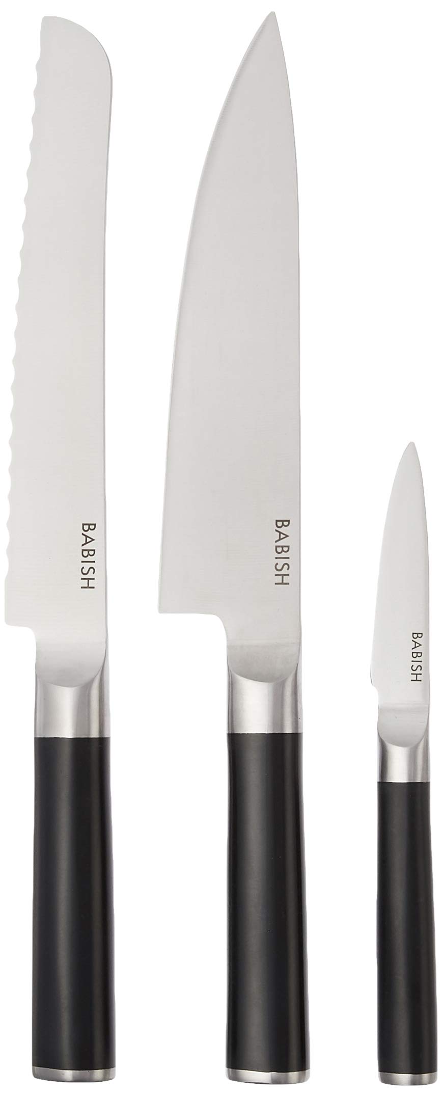Babish German High-Carbon Steel Cutlery & Pairing Knives w/Kitchen Knives Roll