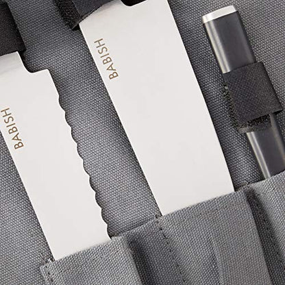 Babish German High-Carbon Steel Cutlery & Pairing Knives w/Kitchen Knives Roll