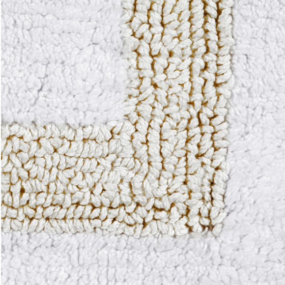 Better Trends Hotel Cotton Bath Mat 30" – White/Ivory, Reversible, 1 Count