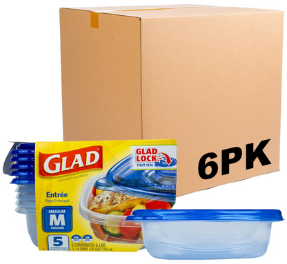 Glad GladWare Medium Square Food Storage Containers 25oz, 30 Count