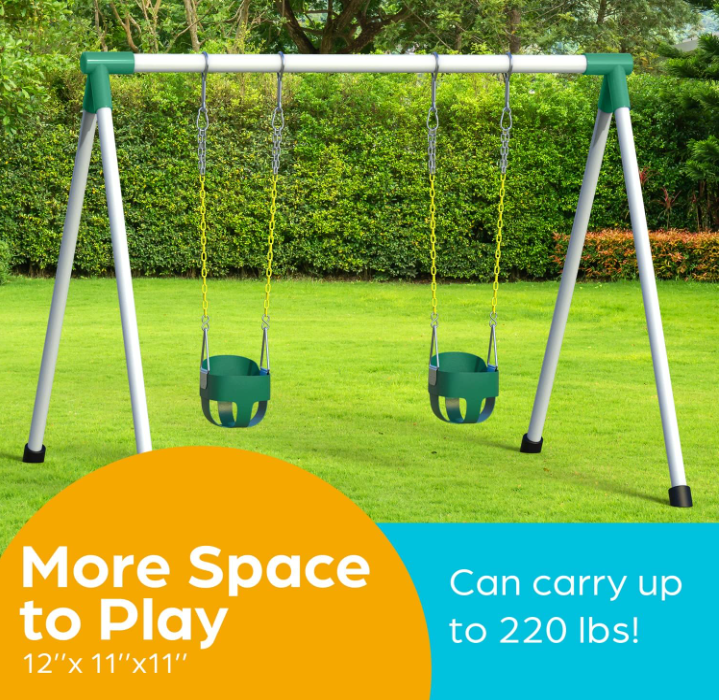 Jungle Gym Kingdom Baby Swing High Back Bucket Seat, Green