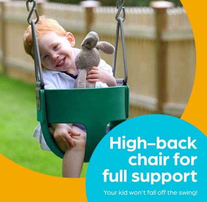 Jungle Gym Kingdom Baby Swing High Back Bucket Seat, Green