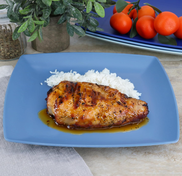 Gibson Home Jayson Melamine Plates 10.5" – Blue Square Set, 4 Count